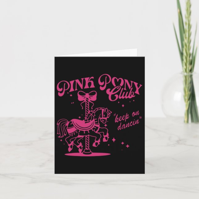 Cartão Pony and Heels Lover Pink Girls Clubs Cowgirl (Frente)