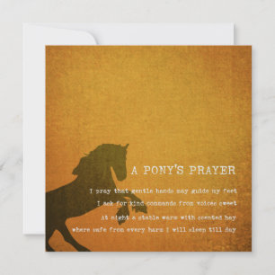 cartão PONY PRAYER 5,25 x 5,25