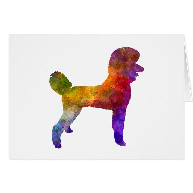 Cartão Poodle 01 in watercolor (Frente Horizontal)