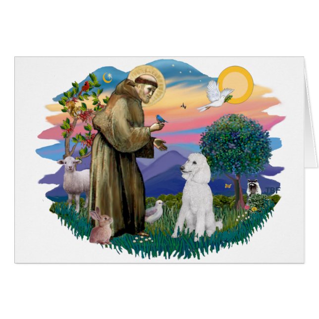 Cartão Poodle (Branco Padrão) (Frente Horizontal)