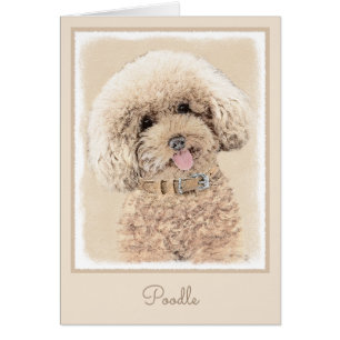 Cartão Poodle (Brinquedo, Miniatura) Pintando Arte Cão O