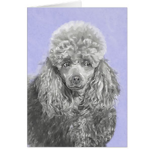 Cartão Poodle (Brinquedo, Miniatura) Pintura Original De