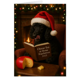 Cartão Poodle 'Cheese Tax' Christmas card