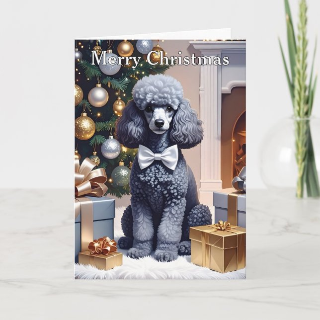 Cartão Poodle Christmas (Frente)