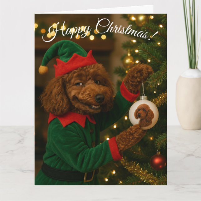 Cartão Poodle Christmas card (Frente)
