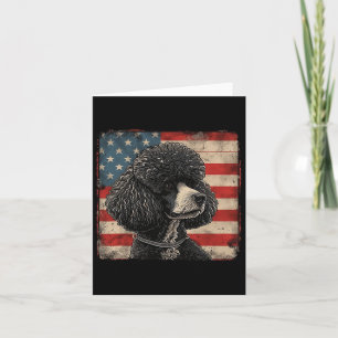Cartão Poodle Dog American Patriot Independence Day Men B