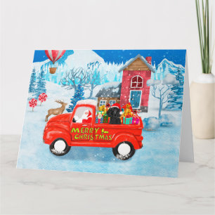 Cartão Poodle Dog Christmas Delivery Snow