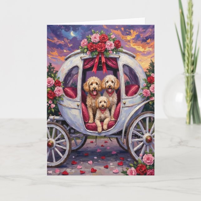 Cartão Poodle Dog Valentine's Day  (Frente)