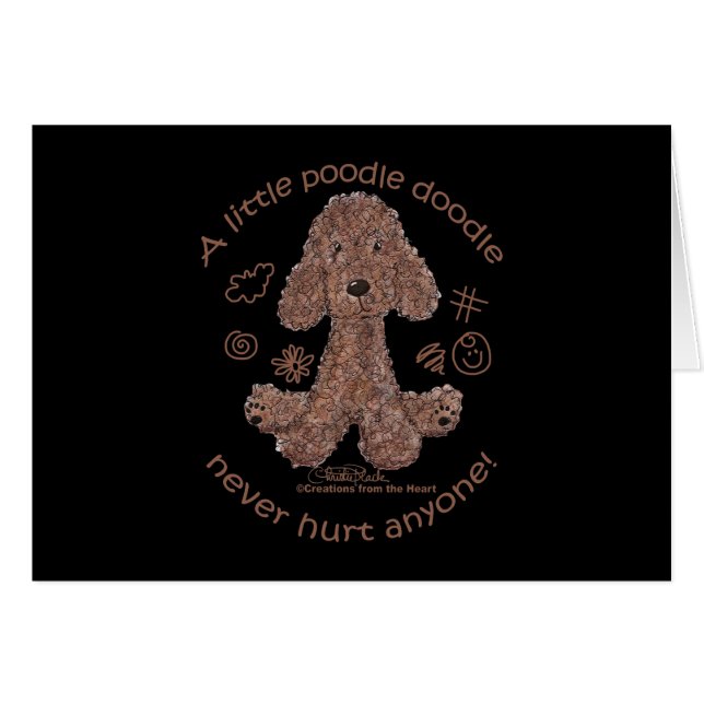 Cartão Poodle Doodle (Frente Horizontal)