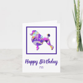 Cartão Poodle French Dog Silhouette Purple PY&B Birthday