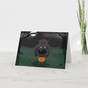 Cartão Poodle Halloween