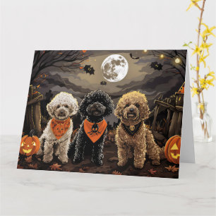 Cartão Poodle Halloween Spooky