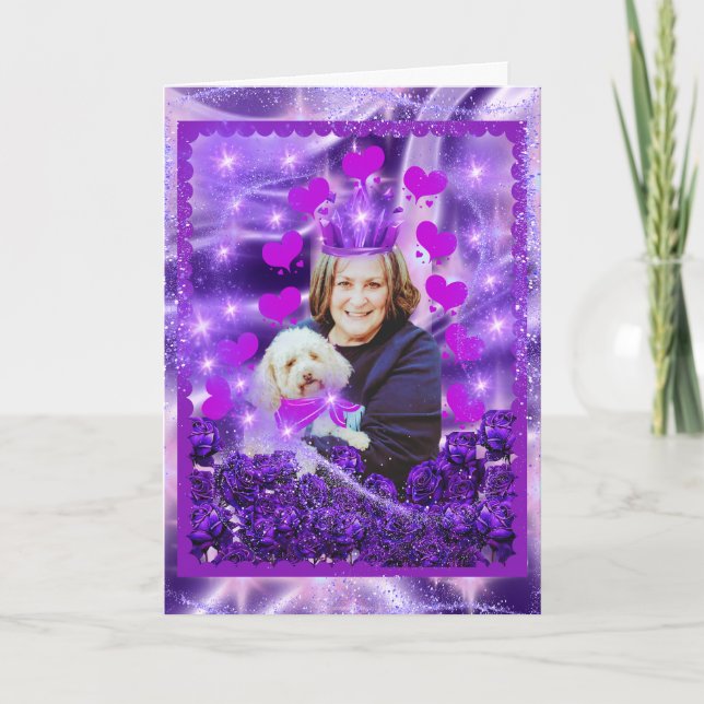 Cartão Poodle Mãe Feliz Dia de as mães (Frente)