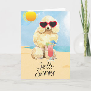 Cartão Poodle Miniatura de Verão
