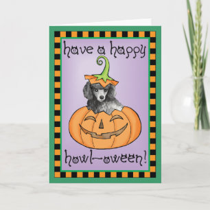 Cartão Poodle Miniatura Halloween