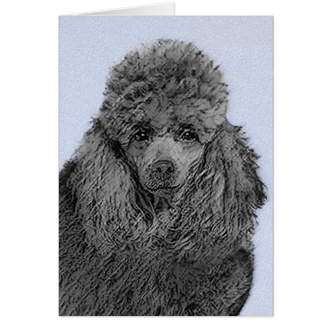 Cartão Poodle Painting Miniature Toy Black (Frente)