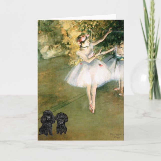 Cartão Poodle Pair (black) - Two Dancers (Frente)