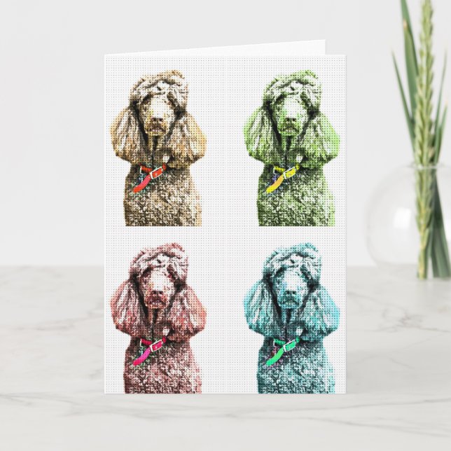 Cartão Poodle Pop Art Blank Card by Focus for a Cause (Frente)