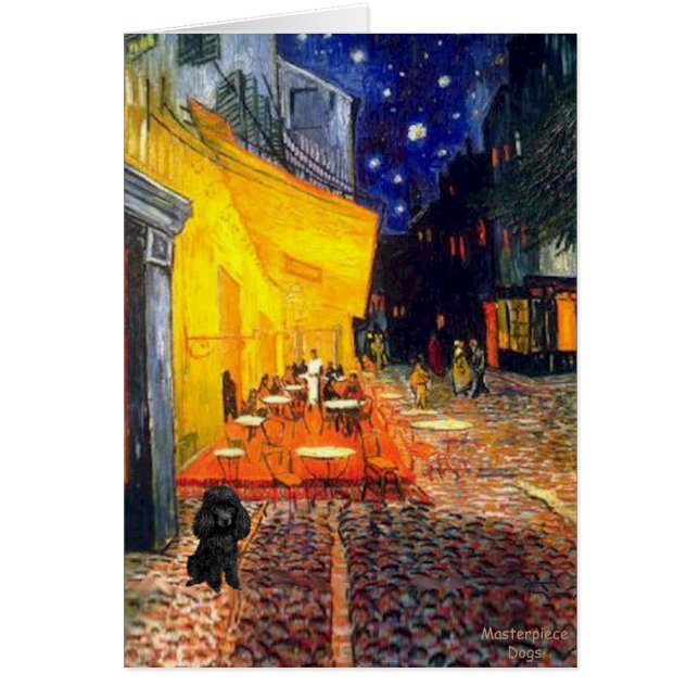 Cartão Poodle (preto 1) - Terrace Cafe (Frente)