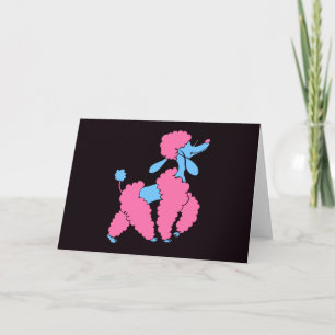 Cartão Poodle Rosa e Azul