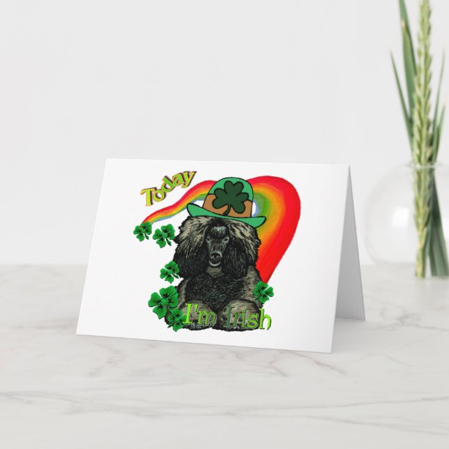 Cartão Poodle St Patricks Day (Frente)