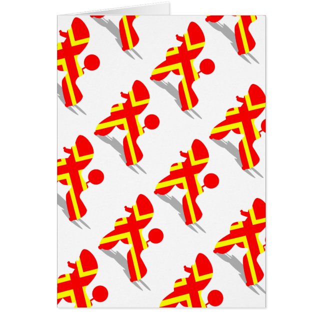 Cartão Poodle Vermelho Amarelo (Frente)