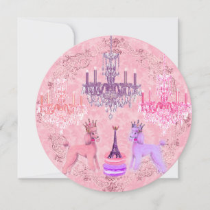 Cartão Poodles, Macarons e a Torre Eiffel