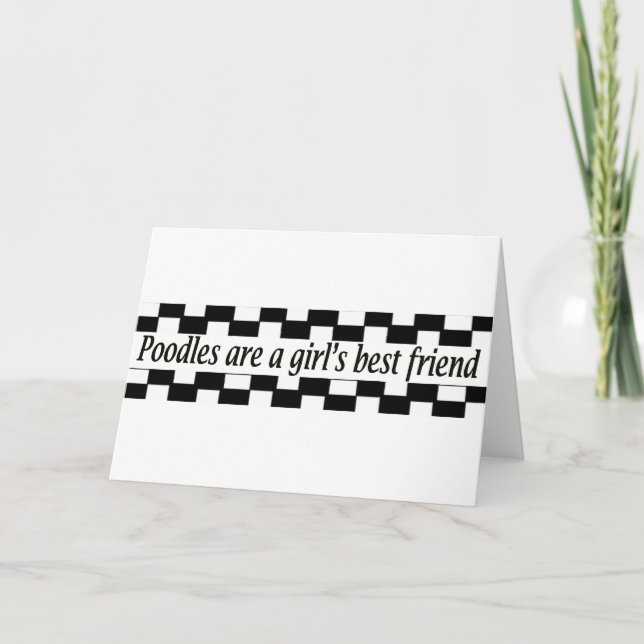 Cartão Poodles são os melhores amigos das garotas (Frente)