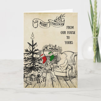 Cartão Pooh e Piglet - Feliz Natal