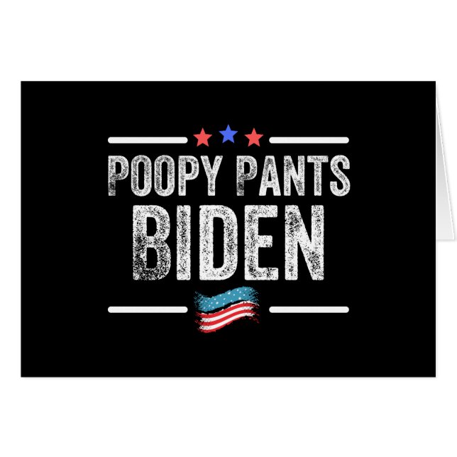 Cartão Poopy Pants Biden (Frente Horizontal)