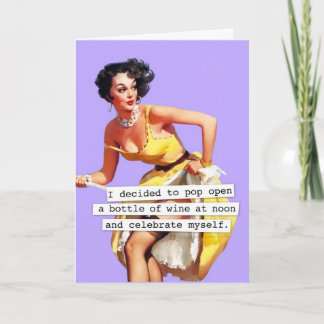 Cartão Pop Abrir uma garrafa de vinho Aniversário