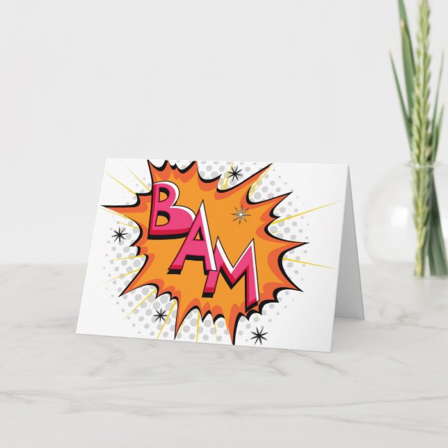 Cartão Pop Art Comic Bam! (Frente)