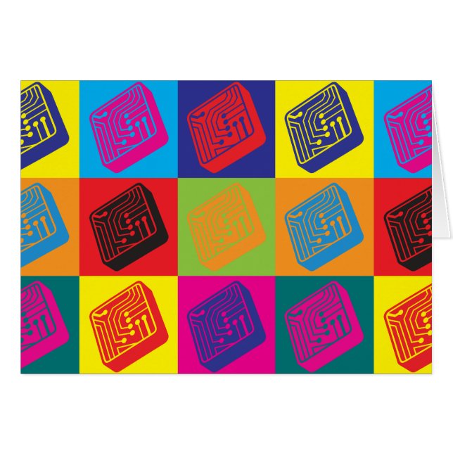 Cartão Pop art da engenharia elétrica (Frente Horizontal)