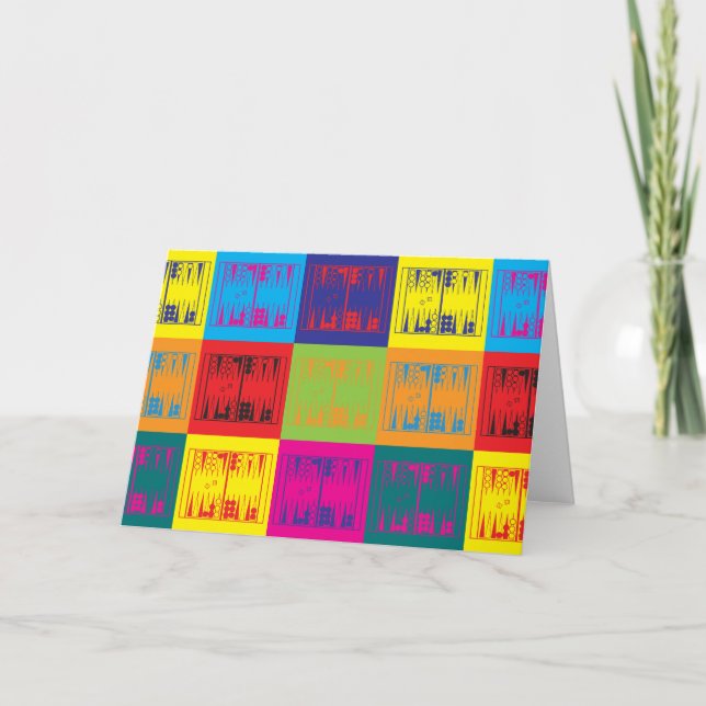 Cartão Pop art da gamão (Frente)