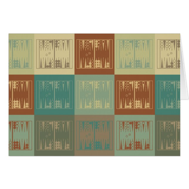 Cartão Pop art da gamão (Frente Horizontal)