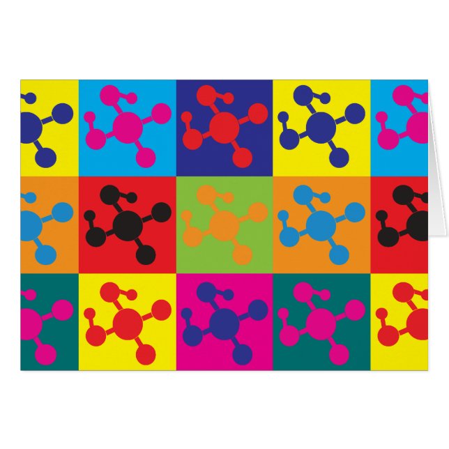 Cartão Pop art da química do polímero (Frente Horizontal)