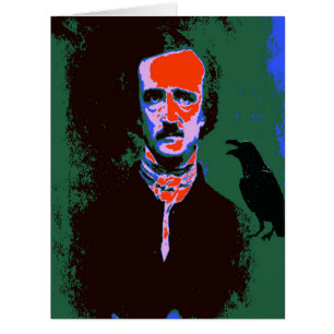Cartão Pop art de Edgar Allan Poe