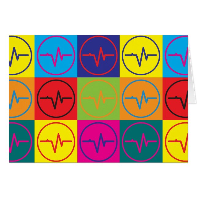 Cartão Pop art de EEG (Frente Horizontal)