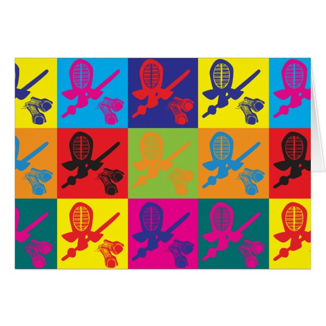 Cartão Pop art de Kendo (Frente Horizontal)