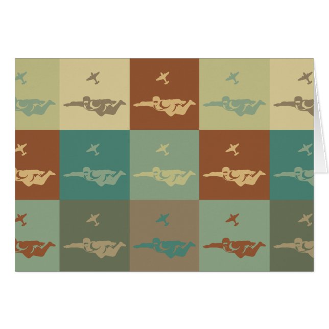 Cartão Pop art de Skydiving (Frente Horizontal)