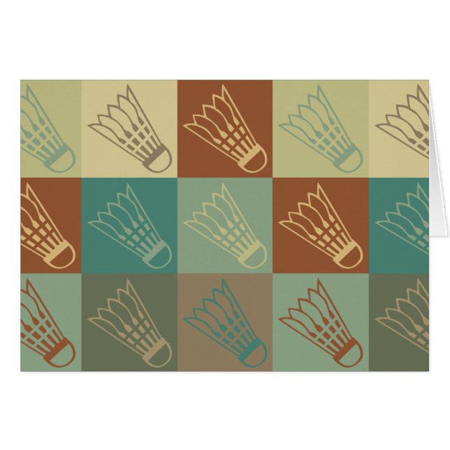 Cartão Pop art do Badminton (Frente Horizontal)