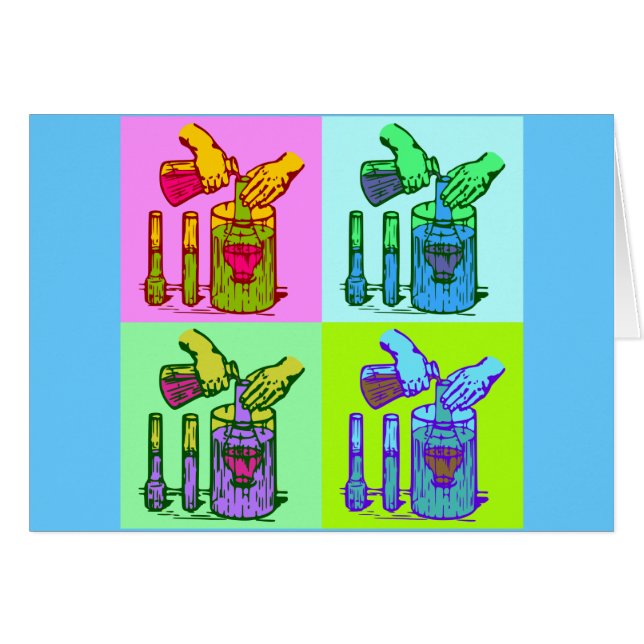 Cartão Pop art do deslocamento da química (Frente horizontal)