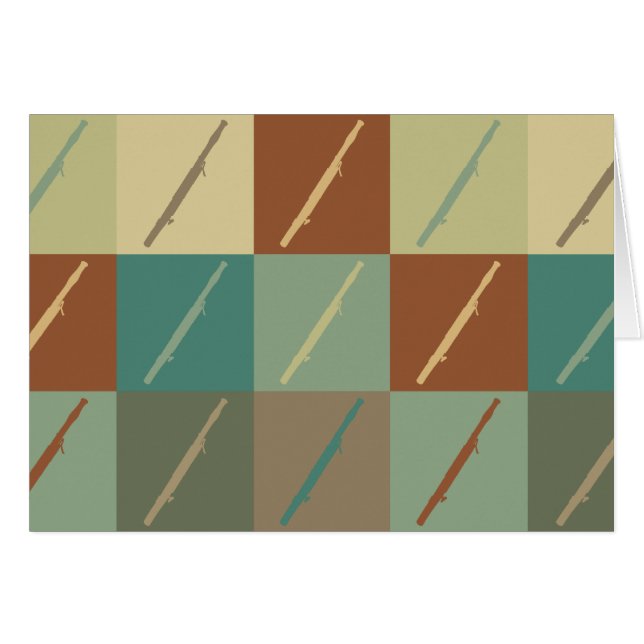 Cartão Pop art do fagote (Frente Horizontal)