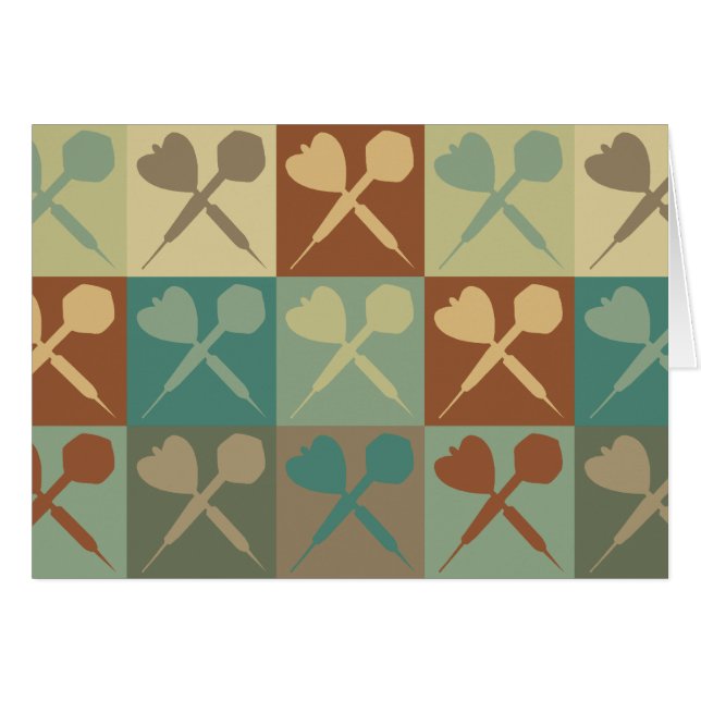 Cartão Pop art dos dardos (Frente Horizontal)