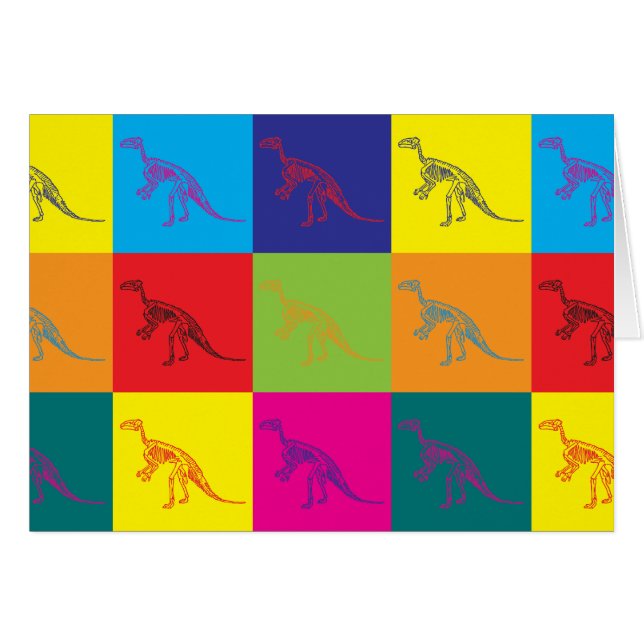 Cartão Pop art dos fósseis (Frente Horizontal)