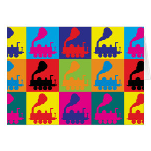 Cartão Pop art dos trens
