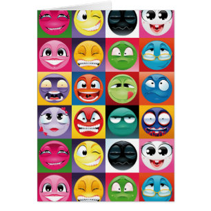 Cartão pop art emojis