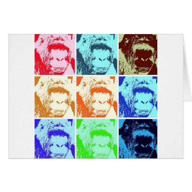 Cartão Pop Art Gorilla (Frente Horizontal)