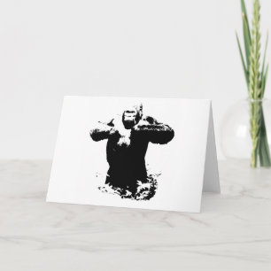 Cartão Pop Art Gorilla Beating Chest Card
