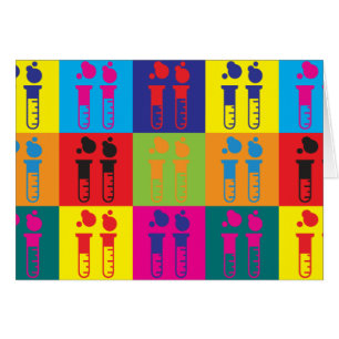 Cartão Pop art louco da ciência